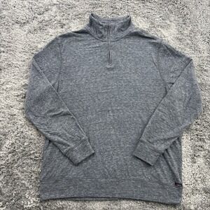 Faherty Sweater Men XL Gray Quarter Zip Pullover Long Sleeve Heather Lightweight